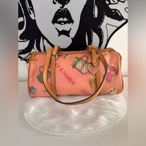 Dooney & Bourke Vintage Beach Printed Barrel Satchel with Tan Trim